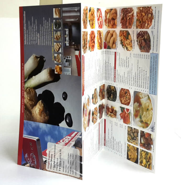 GINGER 2 TAKEAWAY MENU